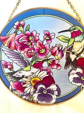 Hummingbird 6.25" Suncatcher Stained Glass Window Hanging Sun Catchers Indoor